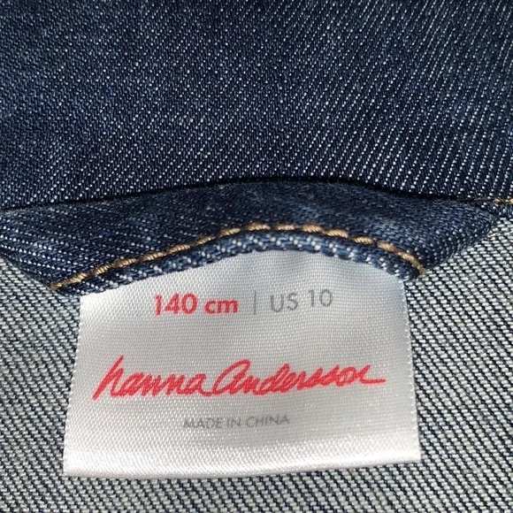Hanna Andersson jean jacket embroidered flowers European size 140 US 10 - Picture 6 of 10